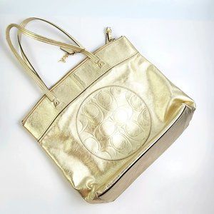 Coach Leather Tote - Gold Color - China - J1182-F18336